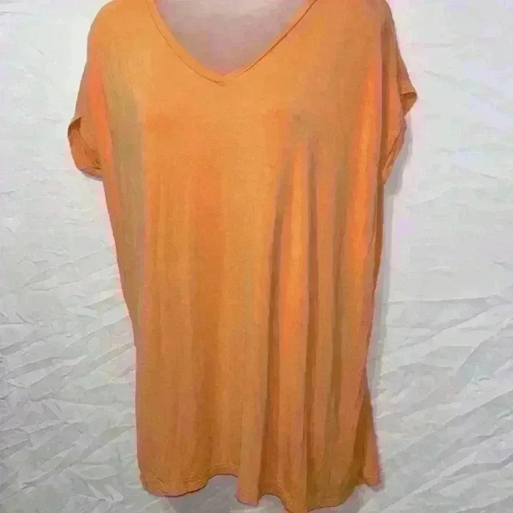 Piko Orange Layering V-neck Tee Size Medium